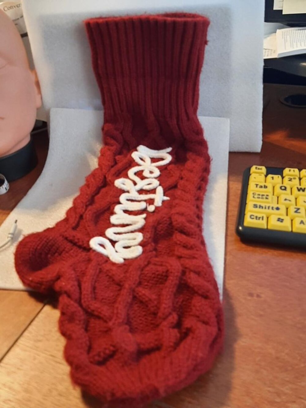 NEW ! Christmas Stocking Knit Destiny 21 inch RED